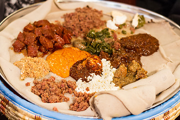 Image showing Injera be wot, traditional Ethiopian Food