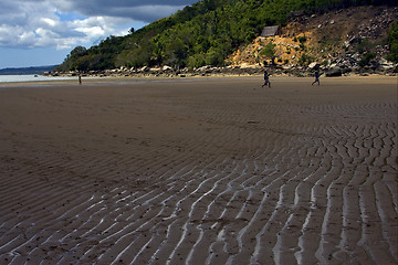 Image showing cabin  people  river   