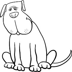 Image showing funny big dog cartoon for coloring book