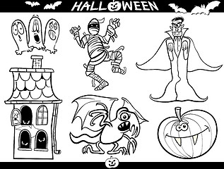 Image showing Halloween Cartoon Themes for Coloring Book