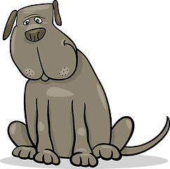 Image showing funny big gray dog cartoon illustration