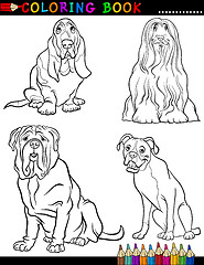 Image showing Cartoon purebred Dogs Coloring Page