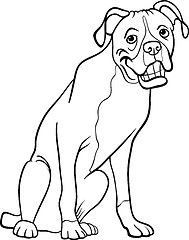 Image showing boxer dog cartoon for coloring book