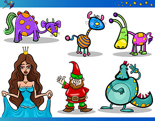 Image showing Cartoon Fantasy Characters Set