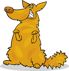 Image showing happy yellow shaggy standing dog