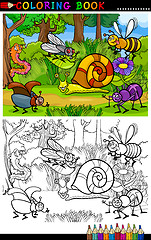 Image showing cartoon insects or bugs for coloring book