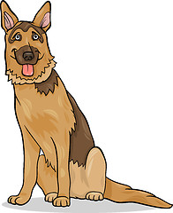 Image showing german shepherd dog cartoon illustration