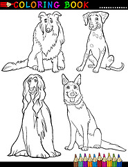 Image showing Cartoon purebred Dogs Coloring Page