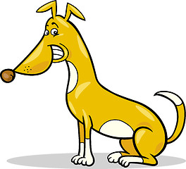 Image showing happy sitting dog cartoon illustration