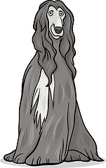 Image showing afghan hound dog cartoon illustration