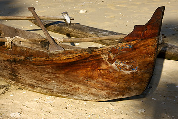 Image showing  nosy be oar   and coastline