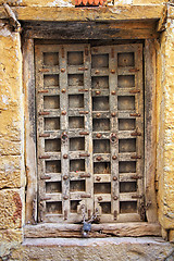 Image showing old wooden closed door