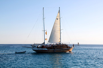 Image showing Sailing ship at sea