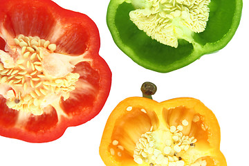 Image showing Parts of colorful sweet bell pepper 