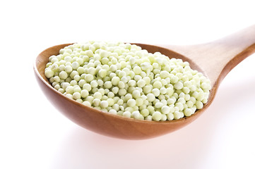 Image showing tapioca pearls with lime. white bubble tea ingredients