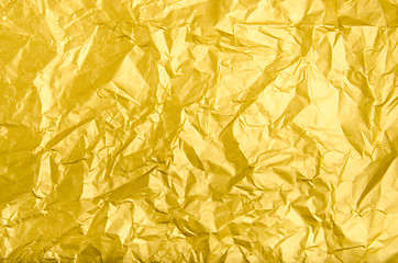 Image showing Texture and background of wrinkled golden paper