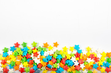 Image showing Multicolored stars isolated on a white background