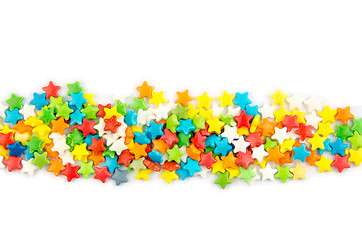 Image showing Multicolored stars isolated on a white background