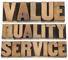 Image showing value, quality, service