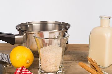 Image showing Rice pudding ingredients