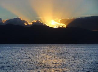 Image showing dramatic sundown scenery at Guadeloupe