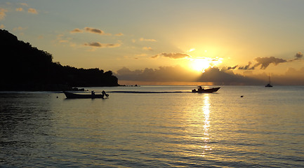 Image showing coastal evening scenery at Guadeloupe