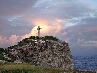 Image showing cross on mountain top