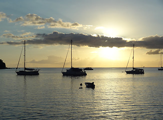 Image showing coastal evening scenery at Guadeloupe