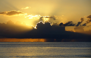 Image showing dramatic sundown scenery at Guadeloupe