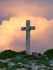 Image showing cross on mountain top