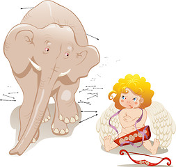 Image showing cupid and elephant
