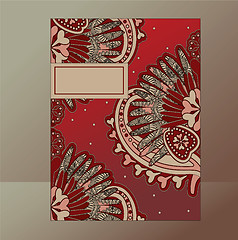 Image showing red brown floral pattern