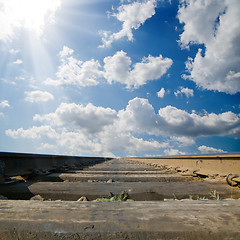 Image showing railroad under dramatic sky