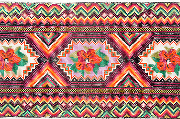 Image showing embroidered good by cross-stitch pattern. ukrainian ethnic ornam