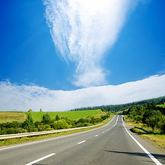 Image showing road in mountain under cloudy sky