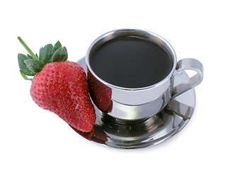 Image showing Coffee and Strawberry