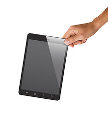 Image showing isolated hand holding tablet