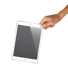 Image showing isolated hand holding tablet