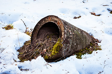 Image showing Snow, cement