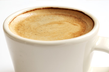 Image showing close-up cup of espresso coffee 