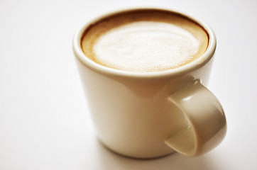 Image showing close-up cup of espresso coffee 