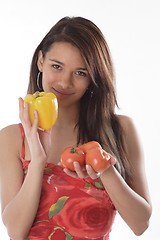 Image showing Woman holding chlli peppers