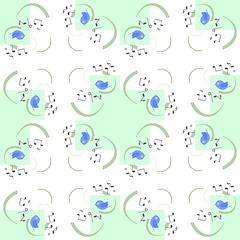 Image showing seamless pattern with cute birds