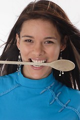 Image showing Woman with spoon