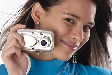 Image showing Woman with camera