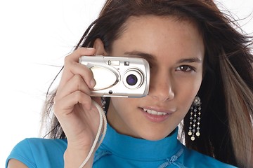 Image showing Woman with camera