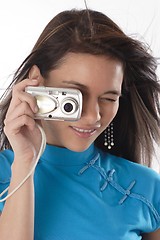 Image showing Woman with camera