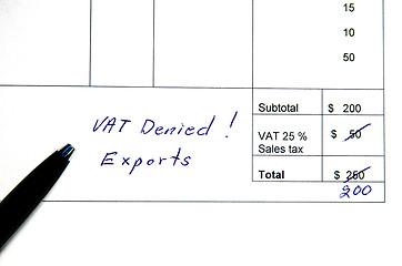 Image showing Incorrect invoice, VAT denied