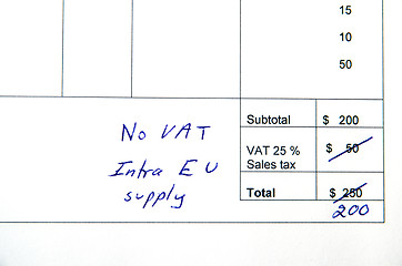 Image showing Incorrect invoice, EU VAT