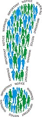 Image showing Exclamation point character of the people